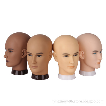 Professional fat silicone male mannequin head for wig making and display, hat, helmet, glasses or masks display